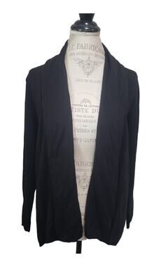 Doc & Amelia by Cintas Black Open Front Sweater Cardigan | Size Extra Small